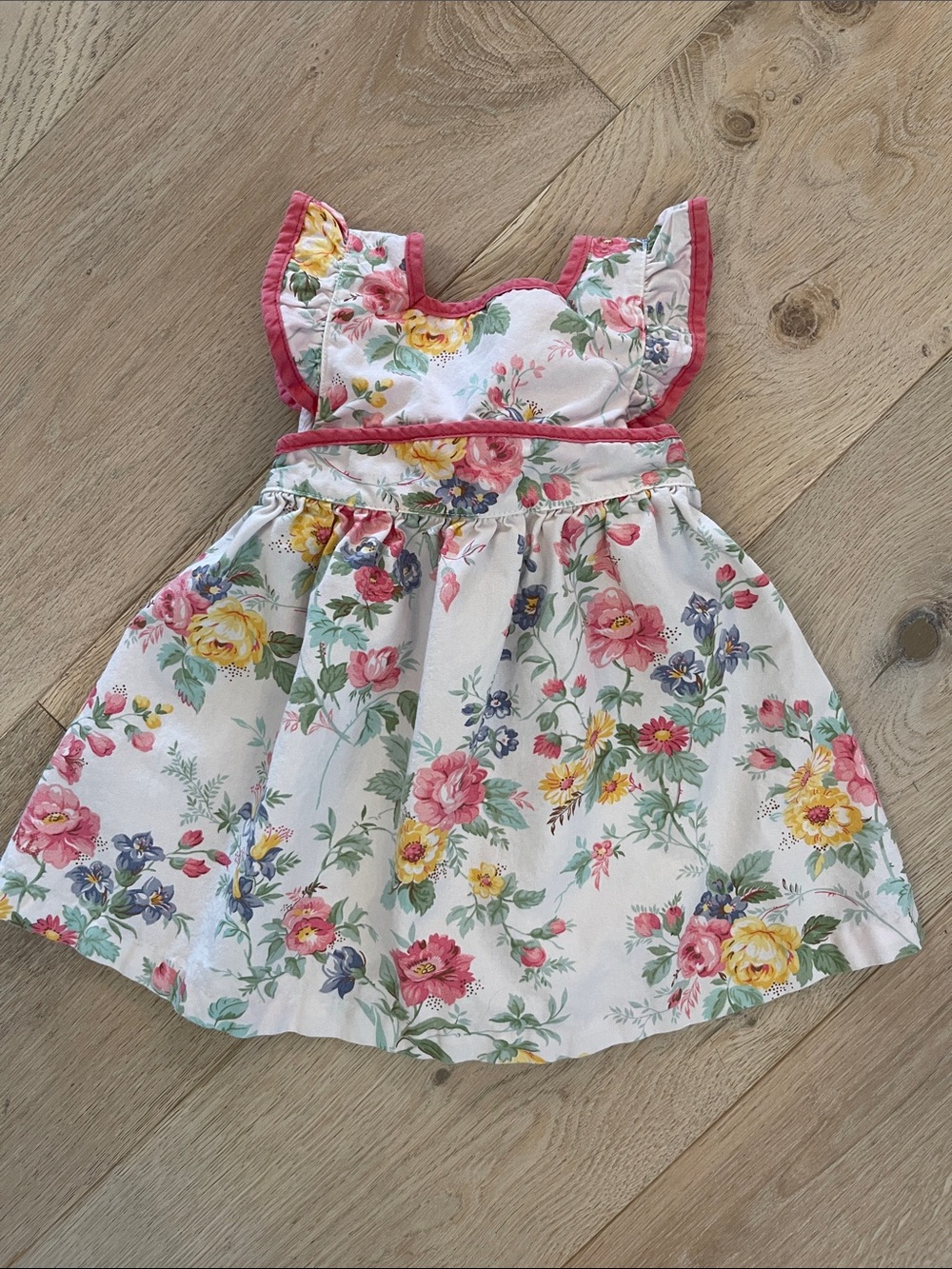 Ralph Lauren Floral Cotton Dress in White, Pink, Yellow, Green 9 months